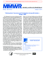 MMWR Morbidity and Mortality Weekly Report Vol 59 No 1 January 15 2010