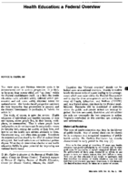 Health Education A Federal Overview