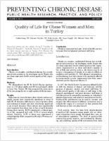 Quality of Life for Obese Women and Men in Turkey