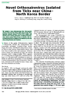 Novel Orthonairovirus Isolated from Ticks near ChinaNorth Korea Border