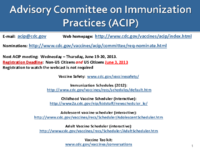 Advisory Committee on Immunization Practices ACIP February 2021 2013  welcome  introductions