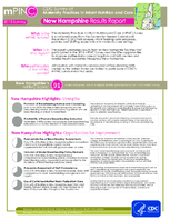 mPINC 2013 Survey CDC Survey of Maternity Practices in Infant Nutrition and Care New Hampshire Results Report