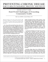 RealWorld Challenges of Promoting Community Health