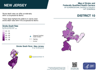 NJ Congressional District 10 Stroke and Federally Qualified Health Centers Map 119th Congress