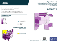 OH Congressional District 05 Stroke and Federally Qualified Health Centers Map 119th Congress