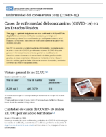 Casos de enfermedad del coronavirus COVID19 en los Estados Unidos desde el 22 de abril de 2020