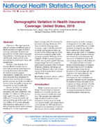 Demographic variation in health insurance coverage  United States 2019