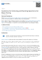 Guidelines for Collecting and Handling Specimens for Mpox Testing