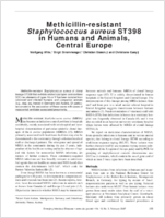 Methicillinresistant Staphylococcus aureus ST398 in Humans and Animals Central Europe