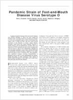 Pandemic Strain of FootandMouth Disease Virus Serotype O