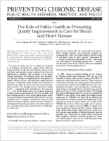 The Role of Public Health in Promoting Quality Improvement in Care for Stroke and Heart Disease