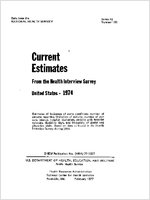Current estimates from the health interview survey United States 1974