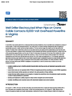 Well Driller Electrocuted When Pipe on Crane Cable Contacts 12000Volt Overhead Powerline in Virginia FACE 9038