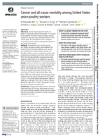 Cancer and AllCause Mortality Among United States Union Poultry Workers