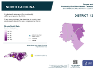 NC Congressional District 12 Stroke and Federally Qualified Health Centers Map 118th Congress