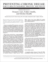 Primary Care Public Health and Mental Health