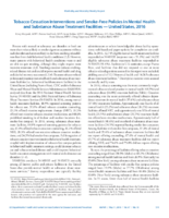 Tobacco Cessation Interventions and SmokeFree Policies in Mental Health and Substance Abuse Treatment Facilities  United States 2016