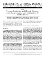 Program Evaluation and Chronic Diseases Methods Approaches and Implications for Public Health