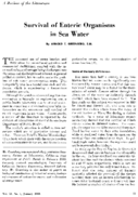 Survival of enteric organisms in sea water