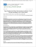 Opportunities for Policy Interventions to Reduce Youth Hookah Smoking in the United States
