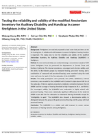 Testing the Reliability and Validity of the Modified Amsterdam Inventory for Auditory Disability and Handicap in Career Firefighters in the United States