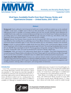 Morbidity and Mortality Weekly Report MMWR  Early Release  Vol 61 September 3 2013