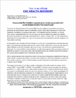 Nosocomial Burkholderia cepacia Pneumonia Associated with Contaminated AlcoholFree Mouthwash Friday August 26 2005 1800 EST 600 PM EST