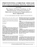 The Impact of Cancer Coalitions on the Dissemination of Colorectal Cancer Materials to Community Organizations in Rural Appalachia
