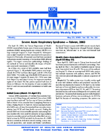 MMWR Morbidity and Mortality Weekly Report Vol 52 No 20 May 23 2003