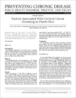 Factors Associated With Cervical Cancer Screening in Puerto Rico