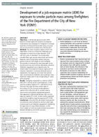 Development of a JobExposure Matrix JEM for Exposure to Smoke Particle Mass Among Firefighters of the Fire Department of the City of New York FDNY