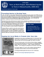 Teens at Work Project WorkRelated Injuries to Teens in Massachusetts 20082012