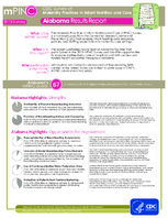mPINC 2013 Survey CDC Survey of Maternity Practices in Infant Nutrition and Care Alabama Results Report