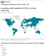 Locations with Confirmed COVID19 Cases Global Map as of 1200 PM ET March 10 2020