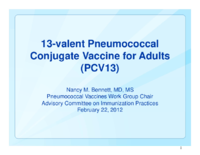 13valent pneumococcal conjugate vaccine for adults PCV13