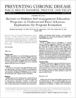 Barriers to Diabetes Selfmanagement Education Programs in Underserved Rural Arkansas Implications for Program Evaluation