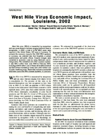 West Nile Virus Economic Impact Louisiana 2002