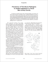 Prevalence of tickborne pathogens in Ixodes scapularis in a rural New Jersey County