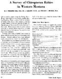 A survey of chiropteran rabies in western Montana
