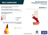 NH Congressional District 01 Heart Disease and Federally Qualified Health Centers Map 119th Congress