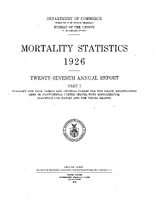 Mortality Statistics 1926 Part I