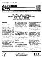 Office Visits to Dermatologists National Ambulatory Medical Care Survey United States 198990