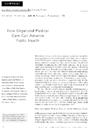 How Organized Medical Care Can Advance Public Health