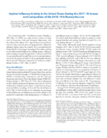 Update Influenza Activity in the United States During the 201718 Season and Composition of the 201819 Influenza Vaccine