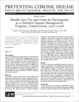 Health Care Use and Costs for Participants in a Diabetes Disease Management Program United States 20072008