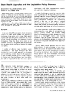State health agencies and the legislative policy process