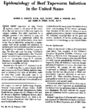 Epidemiology of beef tapeworm infection in the United States
