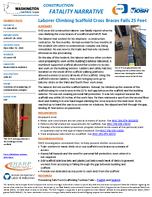 Construction Fatality Narrative Laborer Climbing Scaffold Cross Braces Falls 25 Feet 202208