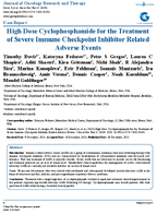 High Dose Cyclophosphamide for the Treatment of Severe Immune Checkpoint Inhibitor Related Adverse Events