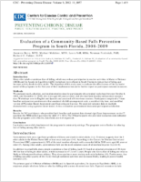 Evaluation of a CommunityBased Falls Prevention Program in South Florida 20082009
